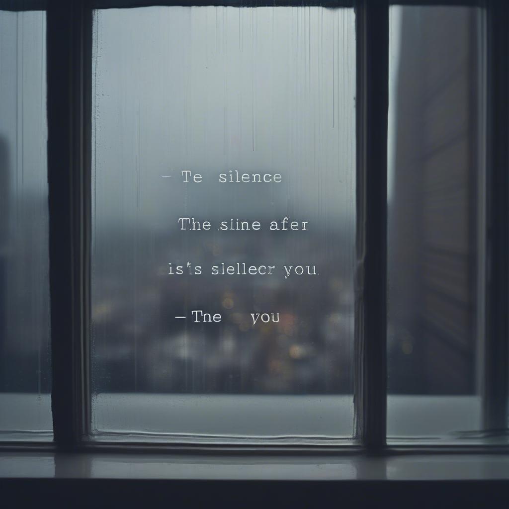 Rainy Window with a Sad Love Quote