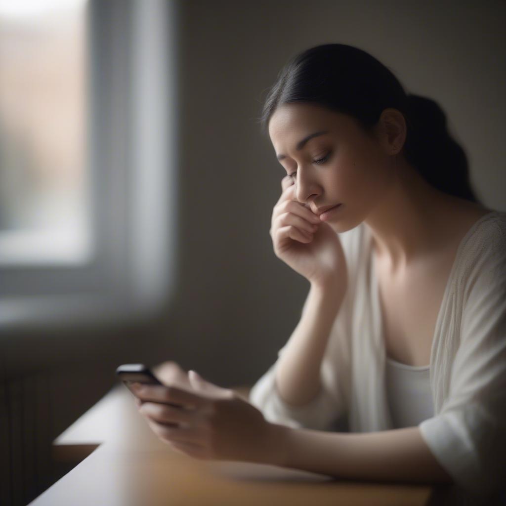 Woman Reflecting on Apology