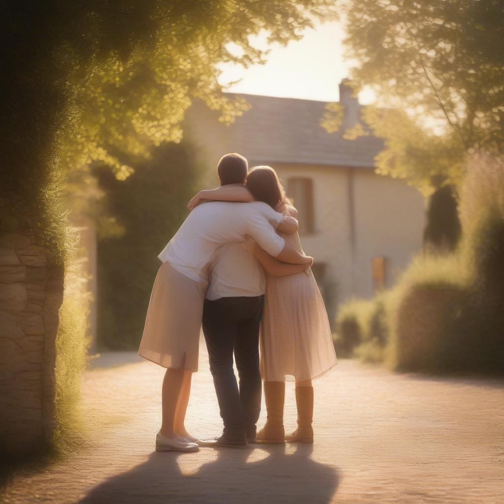 Saying "I Love You" to Family in a French Countryside Setting