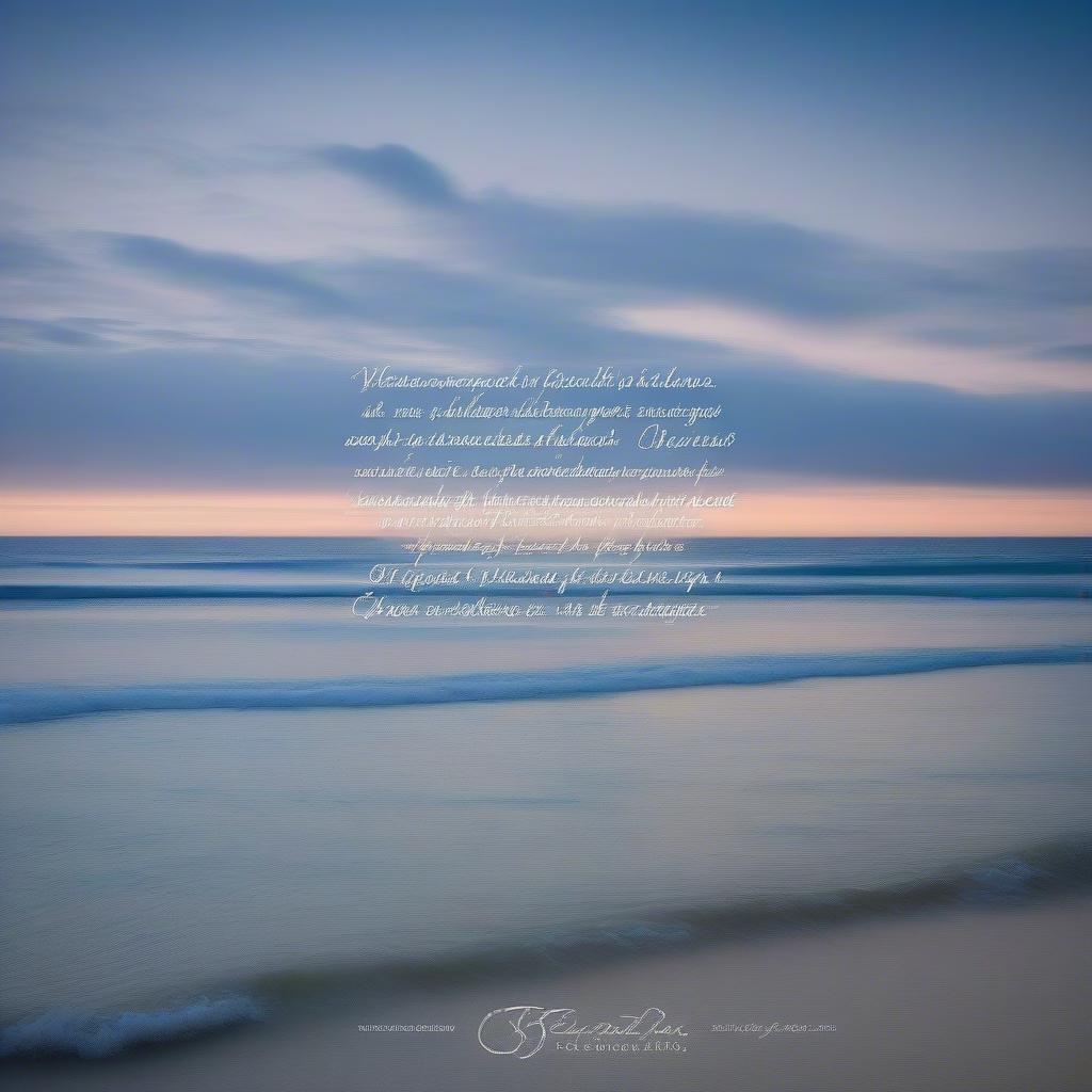 A serene image of calm, turquoise waters, with the quote "In your love, I find my peaceful ocean." superimposed on the image.