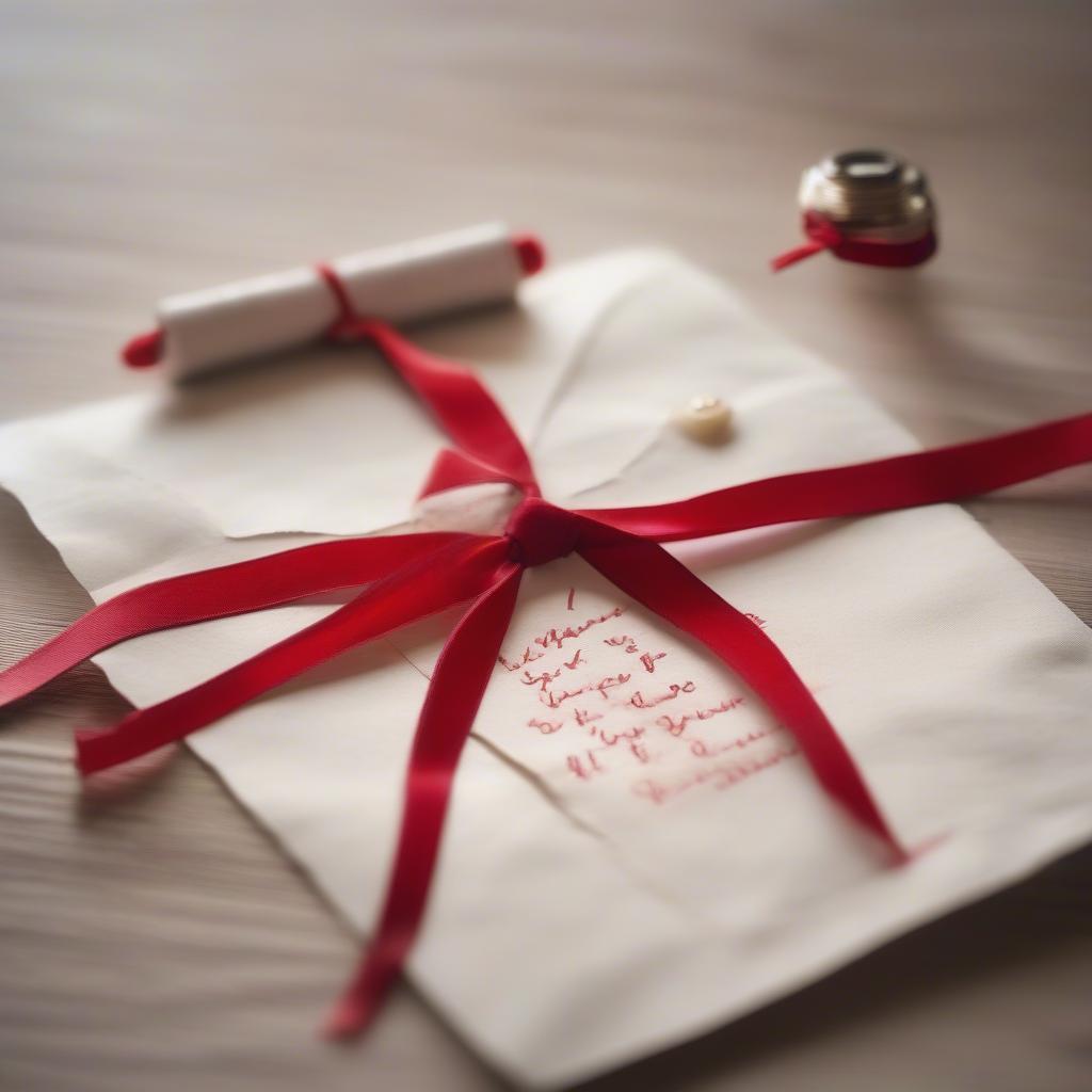 Sealed love letter with a red wax stamp