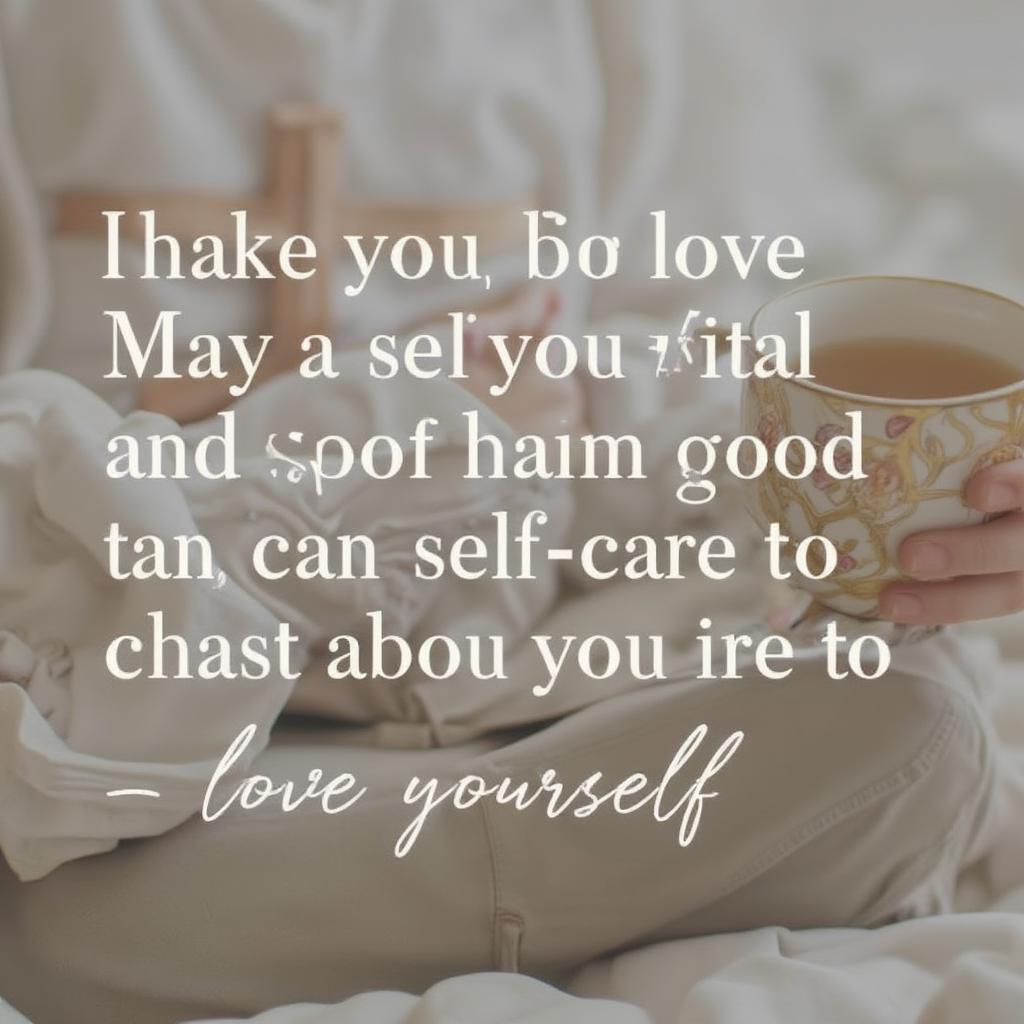 Self-Care Routine Image with a Love Yourself Quote for Instagram