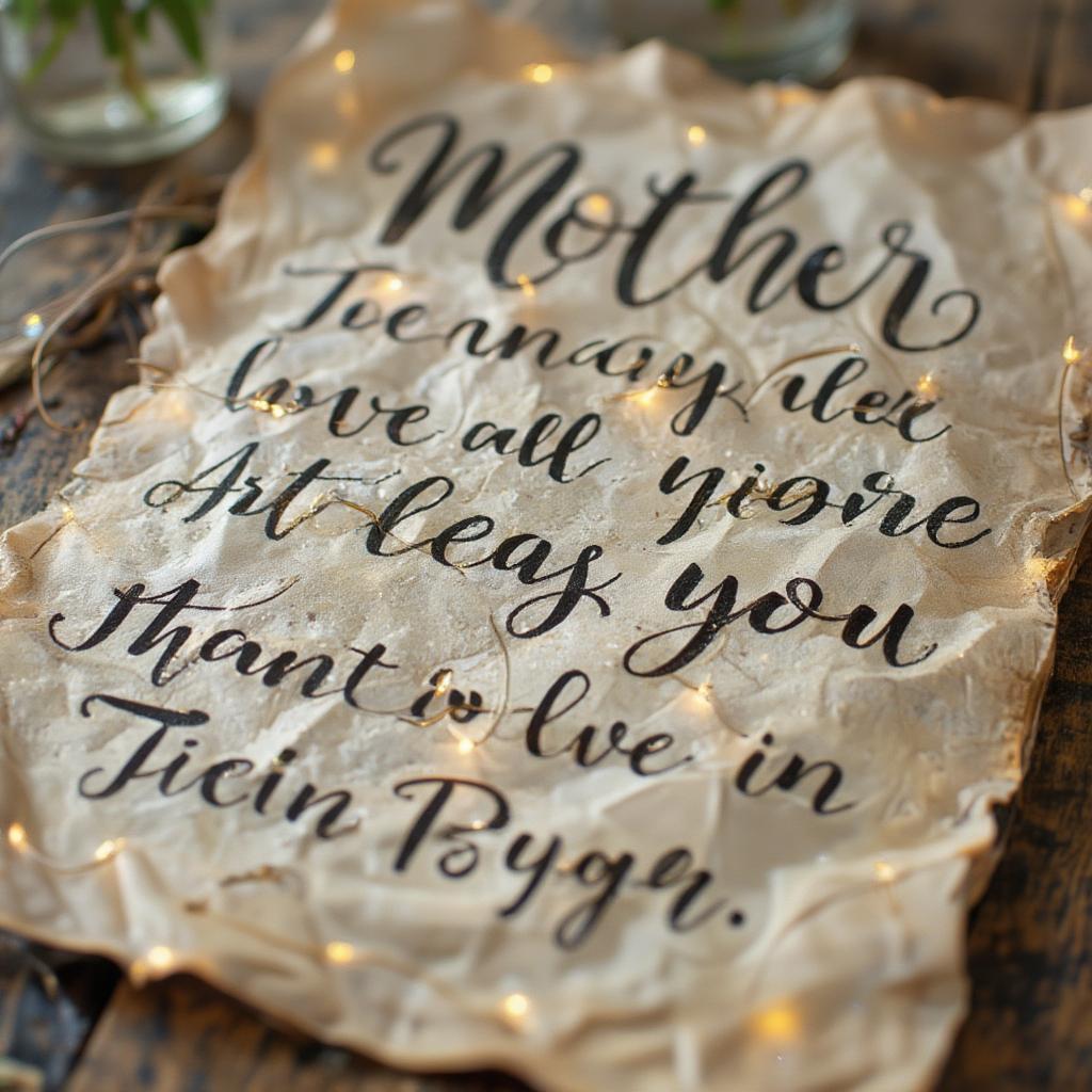 A Sentimental Mother's Day Message Written in Calligraphy