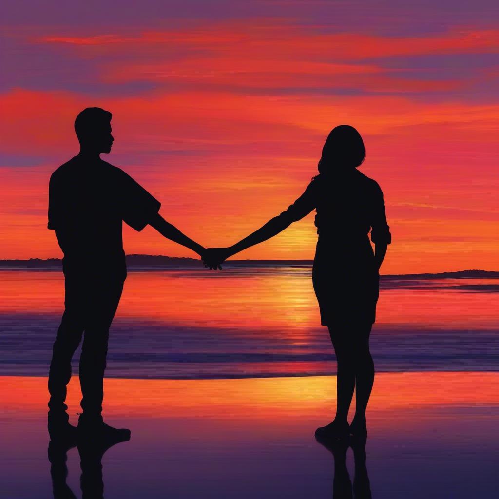 Couple watching sunset: Short love and life quotes