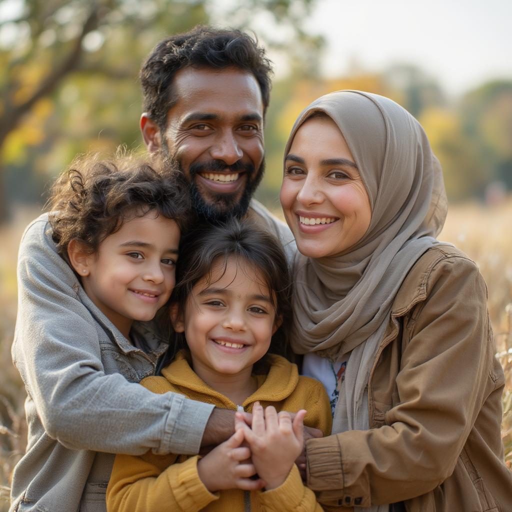 Somali Family Showing Affection