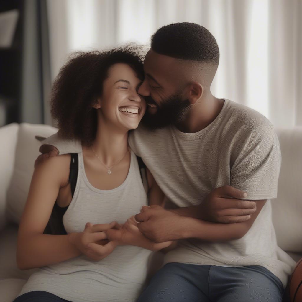 Couple Celebrating a Sports Victory