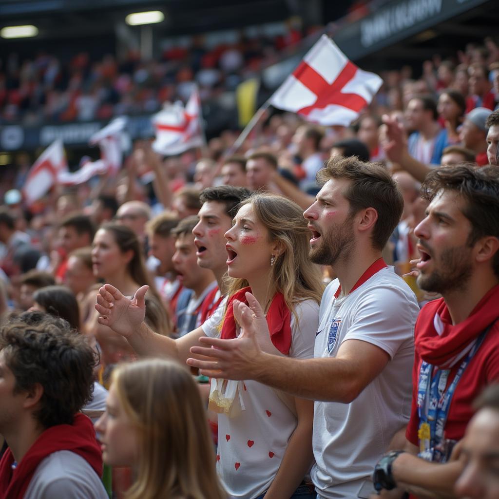 England fans singing Sweet Caroline