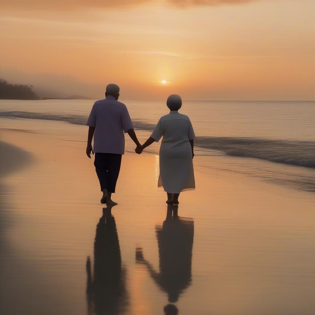 Elderly Filipino couple holding hands, illustrating enduring love and commitment often reflected in Tagalog love quotes.