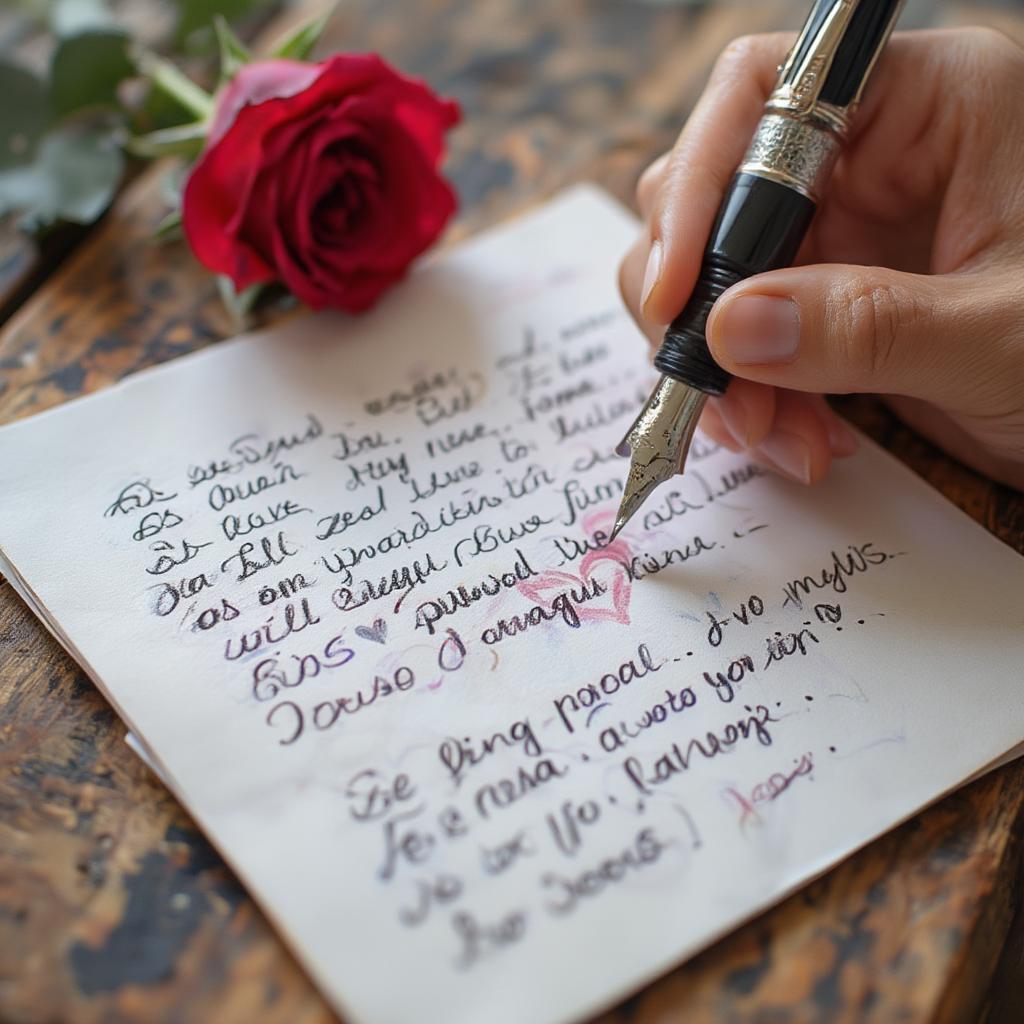 Writing a Love Letter with Telugu Quotes