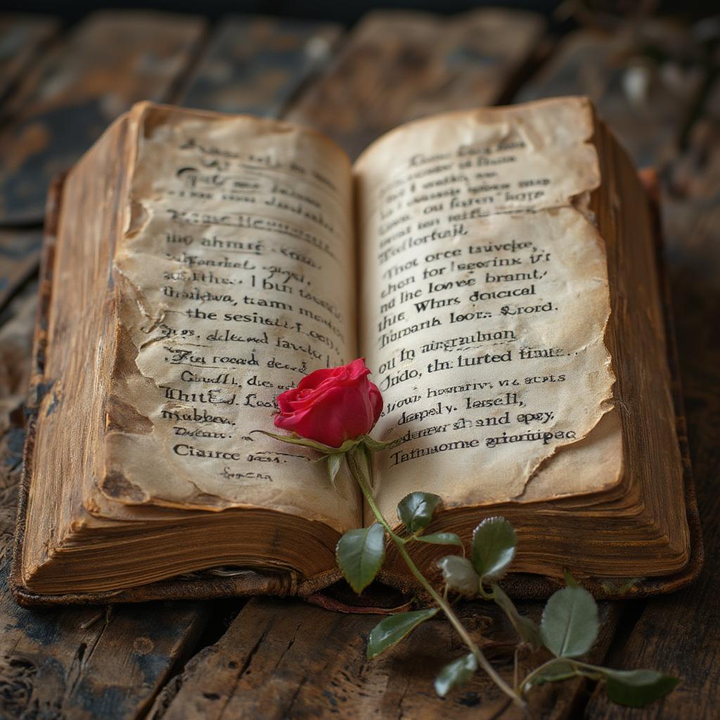 Open book displaying timeless love quotes