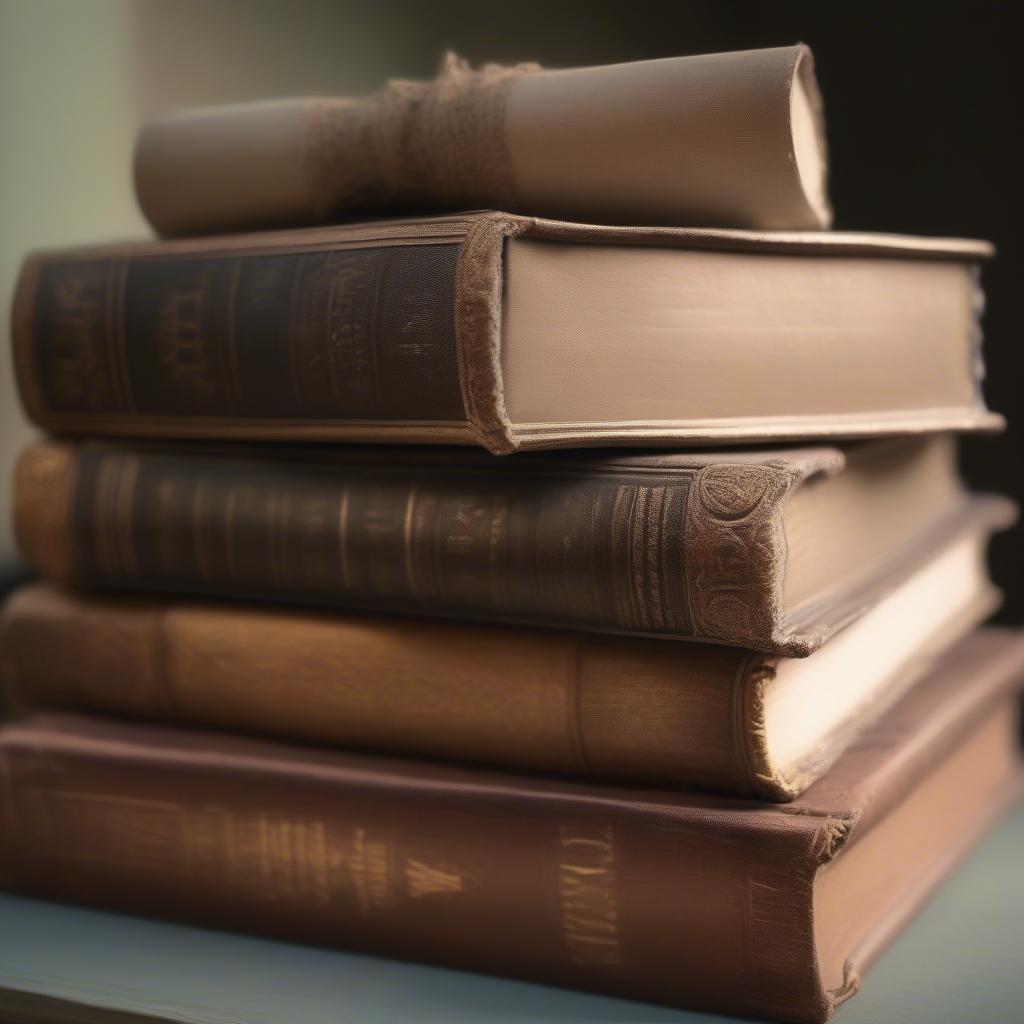 Stack of old books representing timeless wisdom and meaningful quotes.