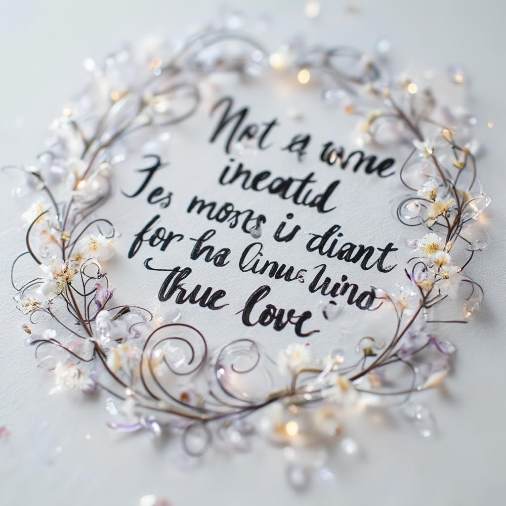 Calligraphy of a true love quote, emphasizing the artistic expression of love.