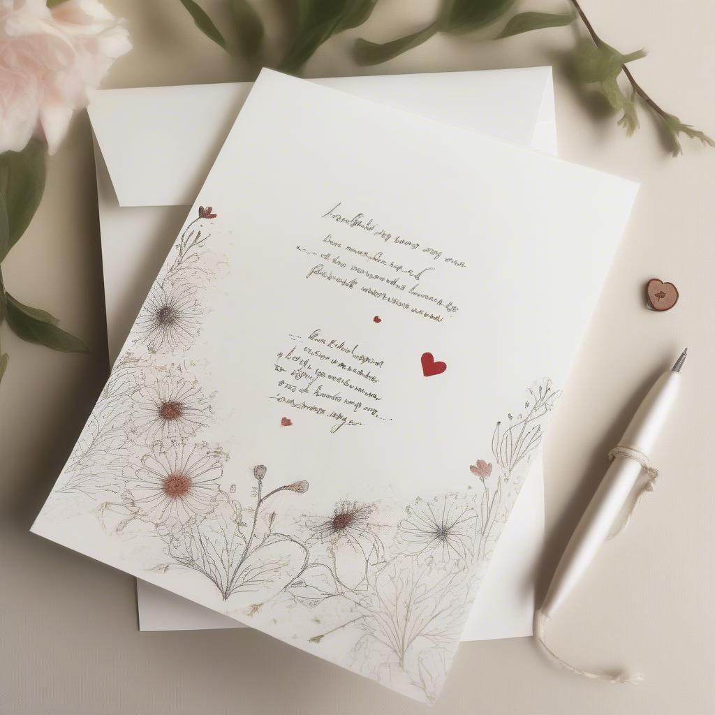 Expressing Love with Quotes on a Greeting Card