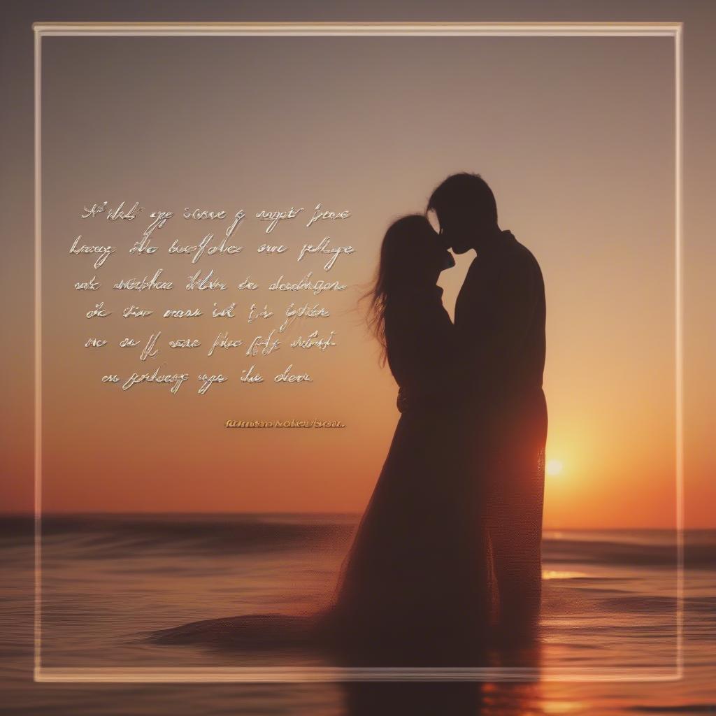 Couple embracing with a true love quote overlay