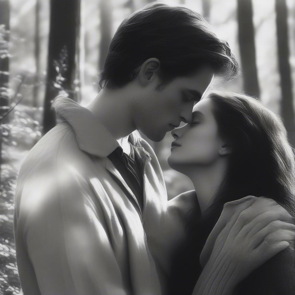 Bella and Edward embracing, illustrating a powerful twilight love quote.