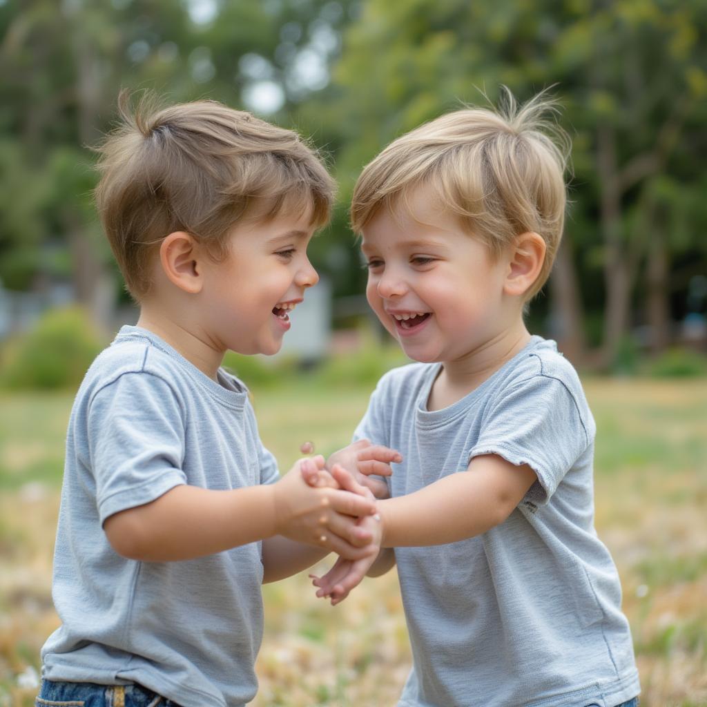 Two brothers enjoy each other's company, showcasing the sibling bond.