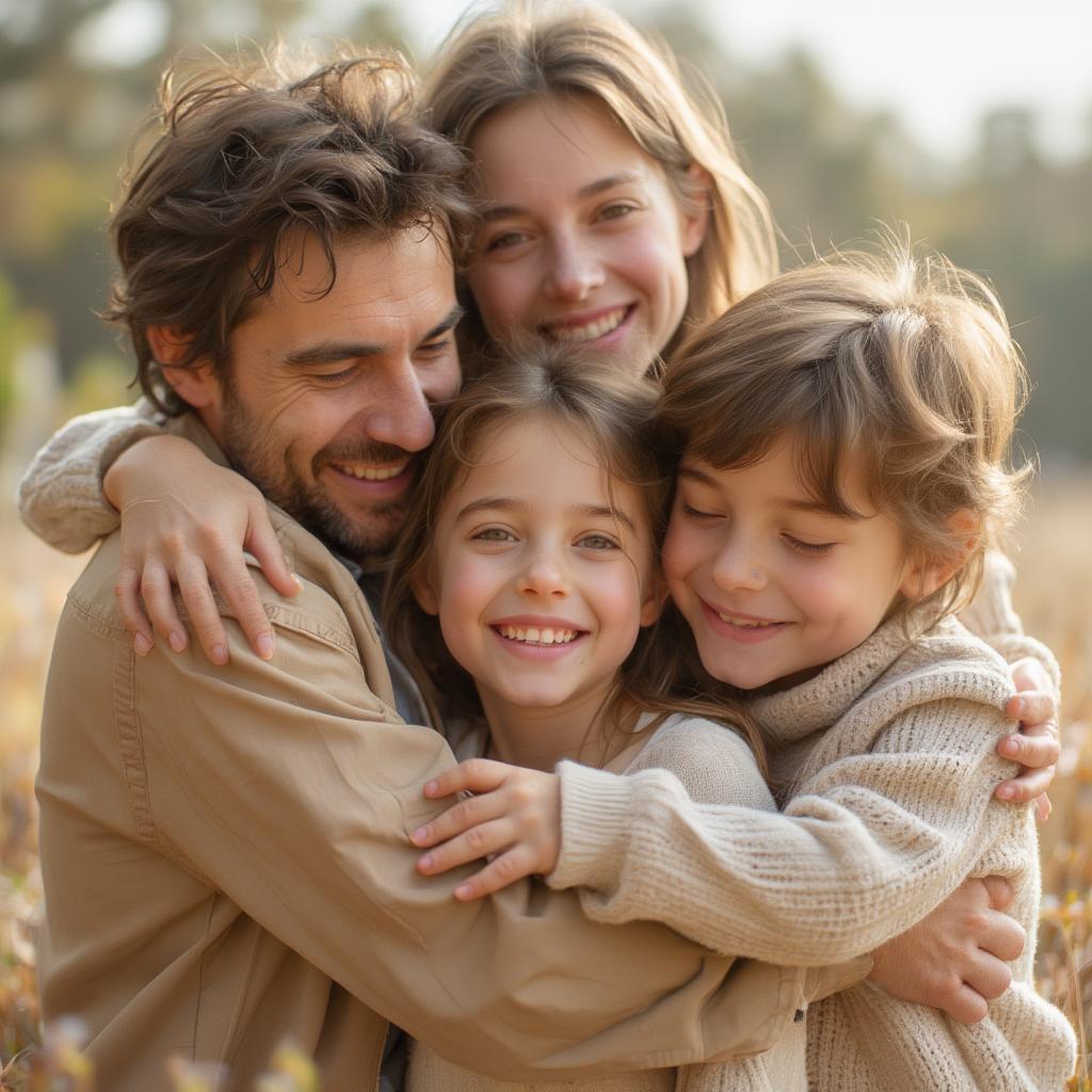 A family embracing, representing unconditional love and support