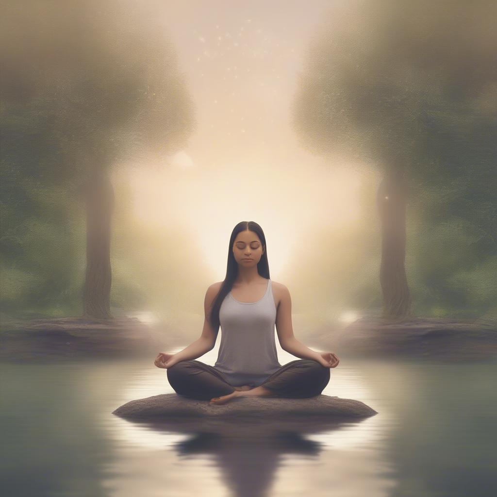 Woman meditating, representing self-love and acceptance.