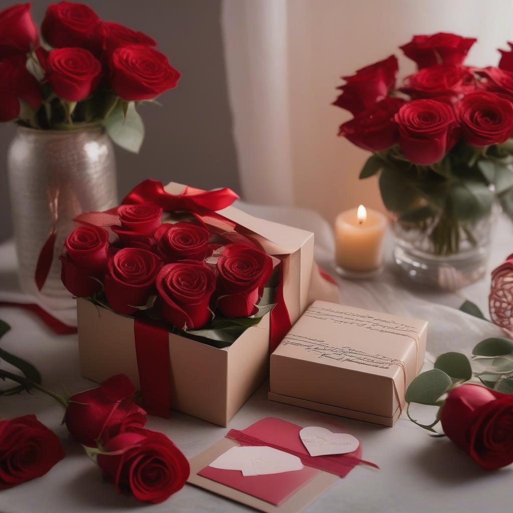 Valentine's Day Gift with Red Roses