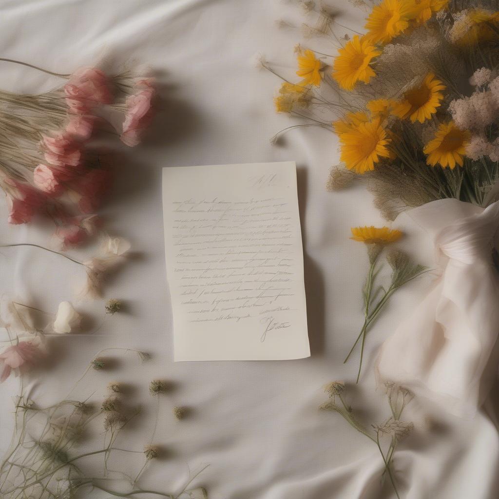 Vintage Love Letter with Flowers