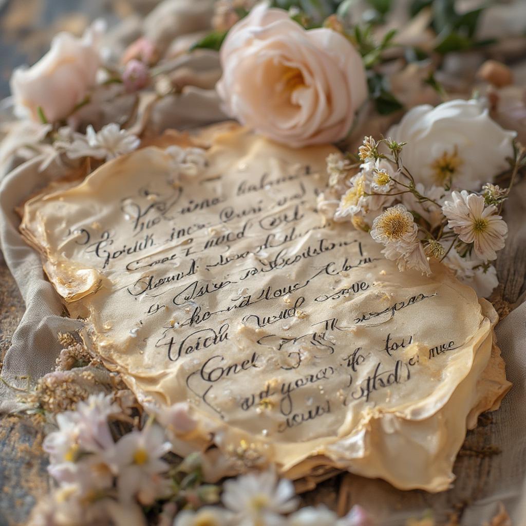 A vintage love letter adorned with dried flowers symbolizing enduring romance.