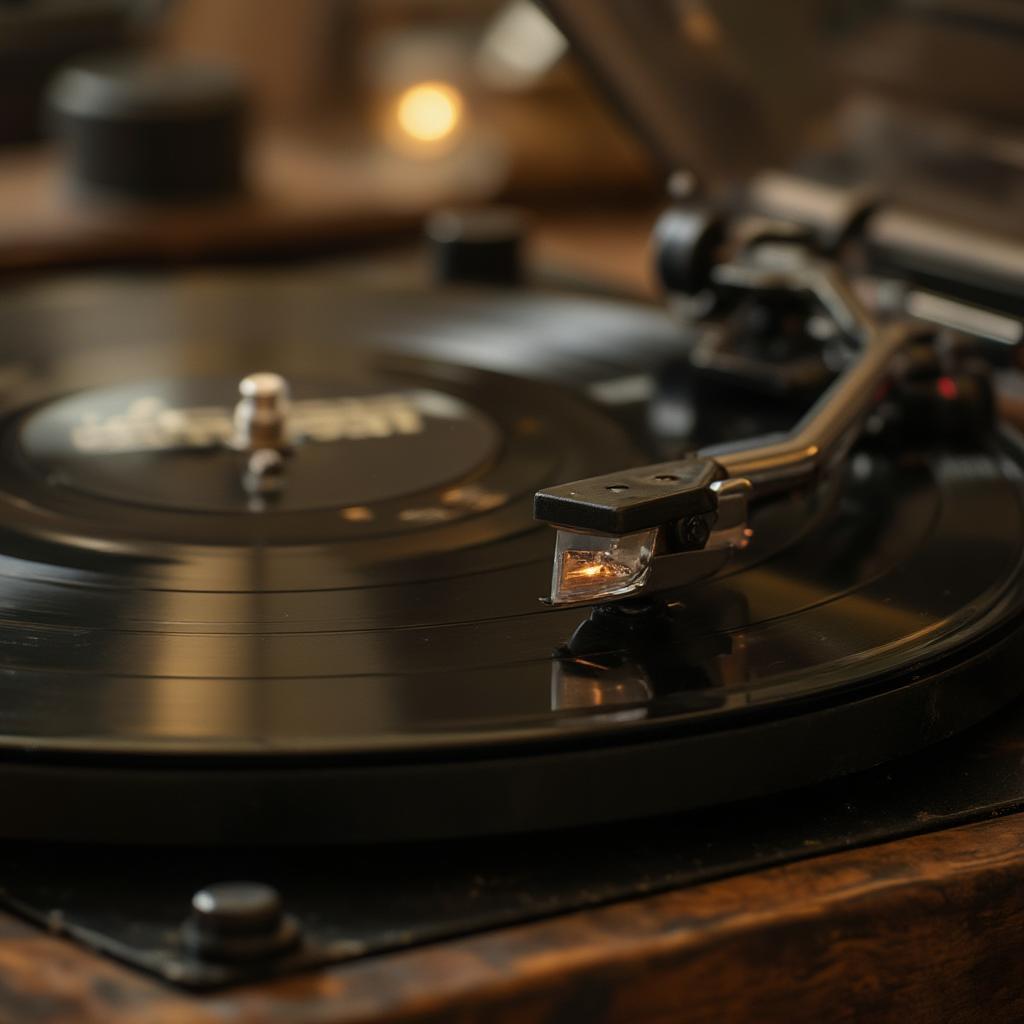 Vintage Record Player Playing a Love Song