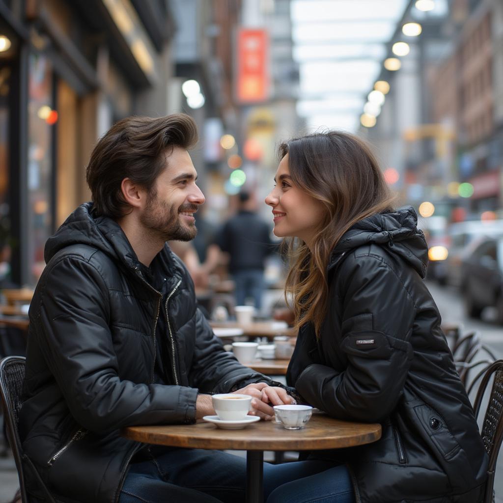 Virtual to Real Love - A couple meeting for the first time after connecting online.