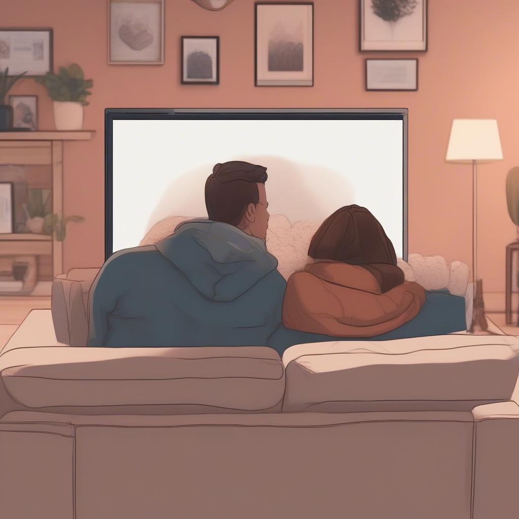 Couple Watching a Movie Together