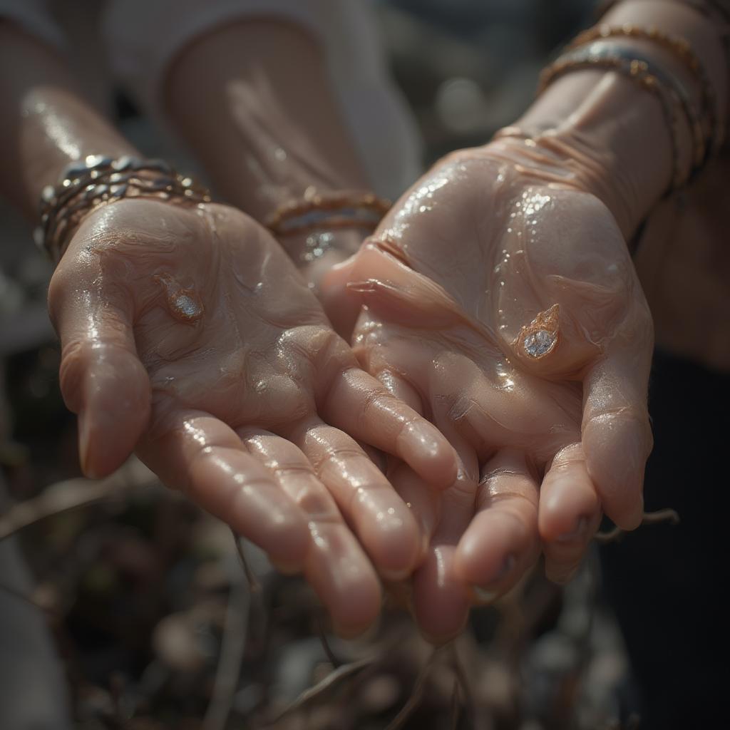 Close up of hands intertwined