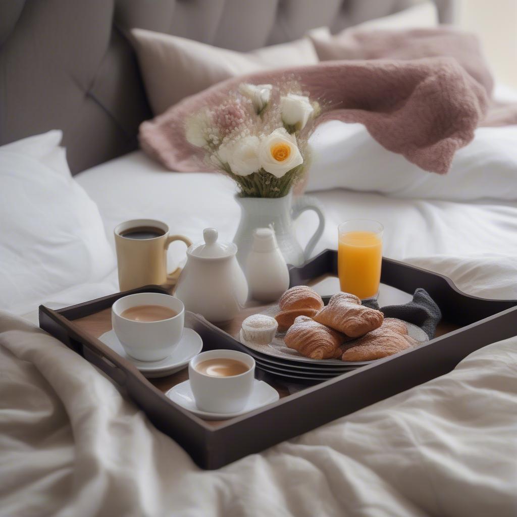 Partner Bringing Breakfast in Bed