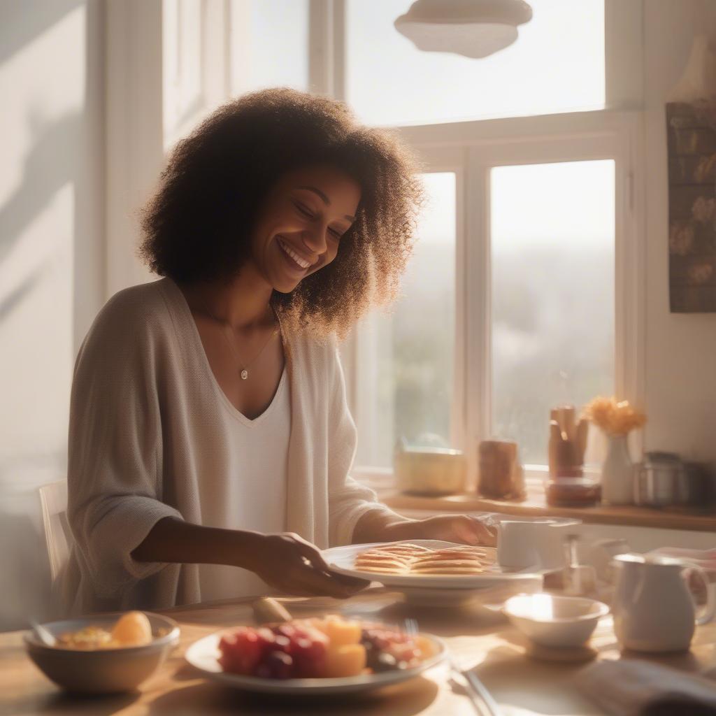 Woman Expressing Love Through Small Gestures