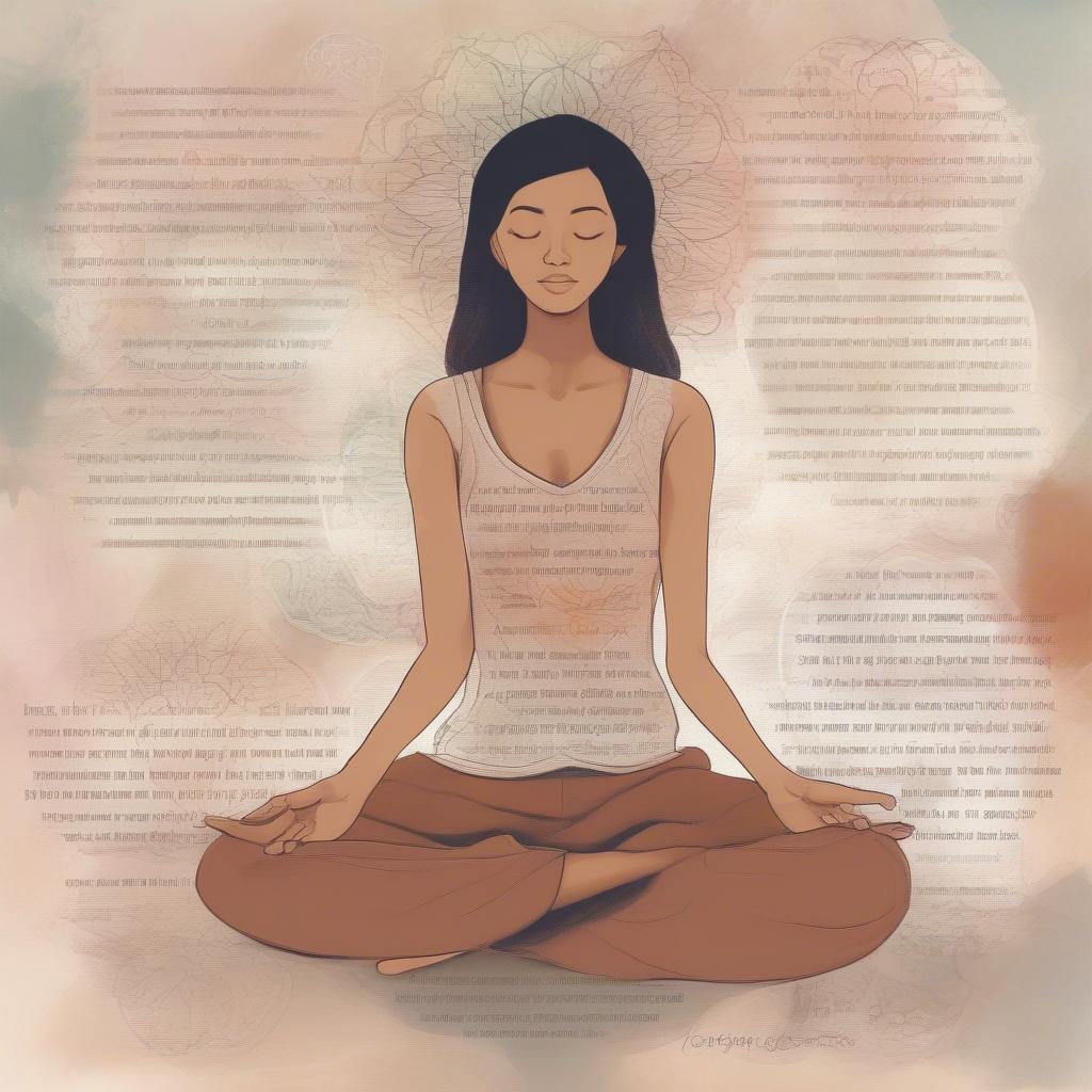 Woman Meditating with Self-Love Quotes