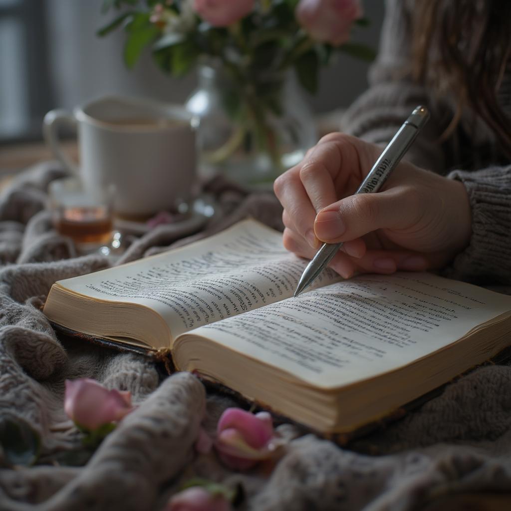 Writing in a journal as a therapeutic tool for healing from love and pain.