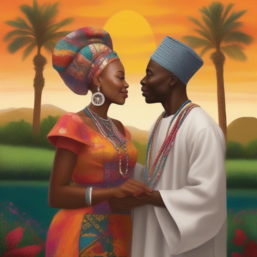 A Yoruba Couple Expressing Love