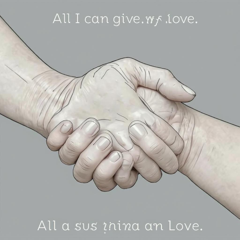 Two hands holding each other, representing love and support.