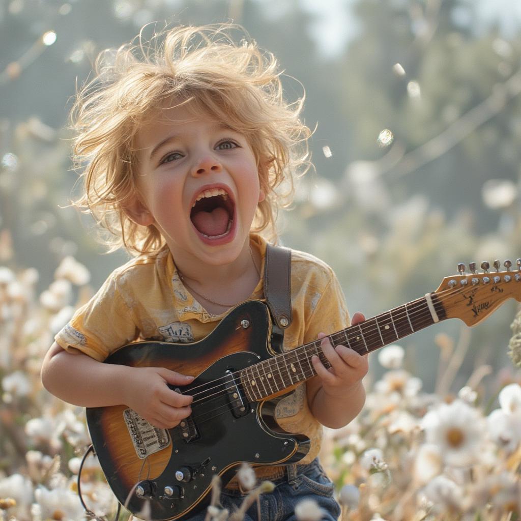 Andy Dwyer Playing Guitar with Enthusiasm