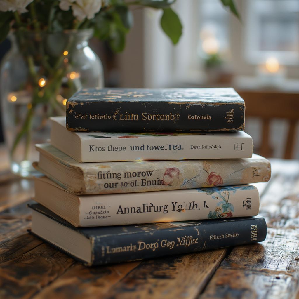 Stack of Anna Gavalda's books exploring themes of love and loss.