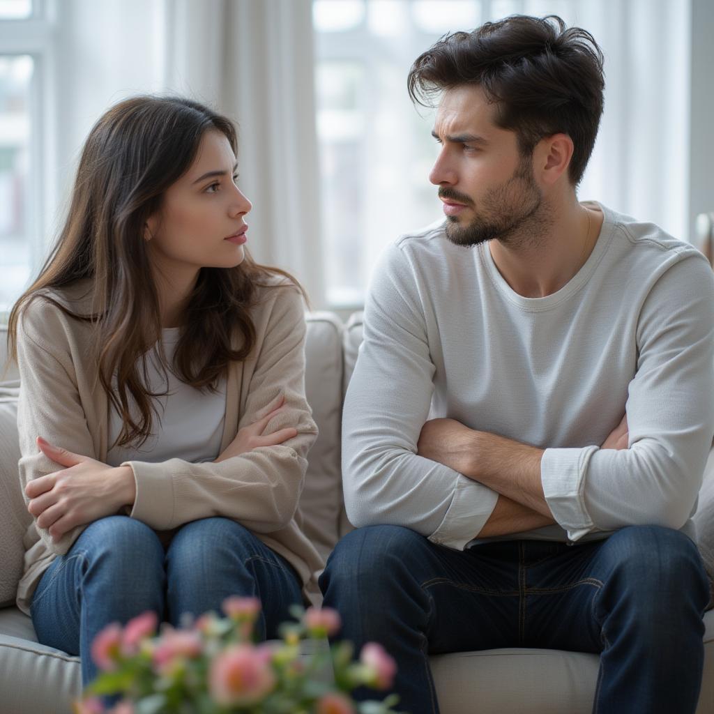 Couple Giving Each Other the Silent Treatment