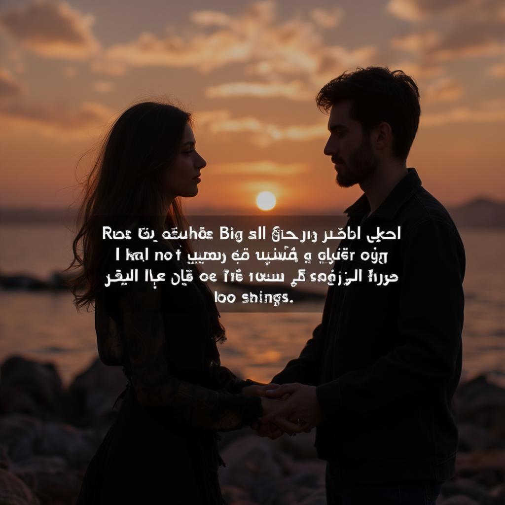 Arabic Love Quotes with Couple Silhouette