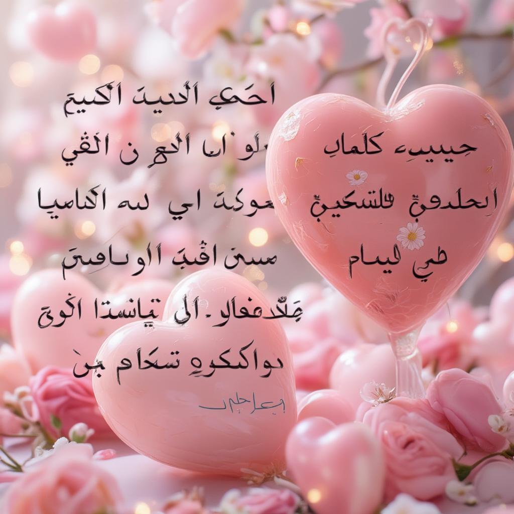 Arabic Love Quotes with Heart Background