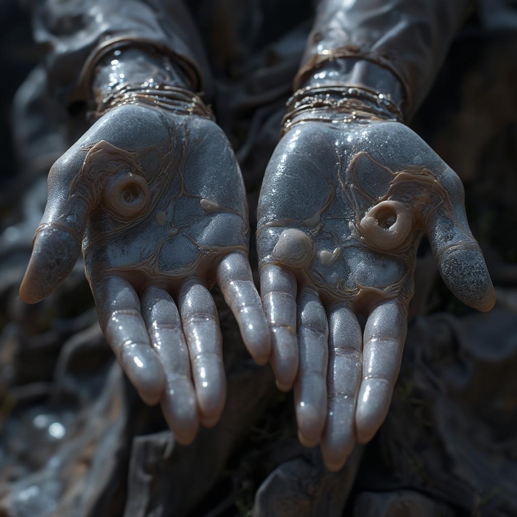 A close-up of a sculpture depicting two hands intertwined, symbolizing love and connection.