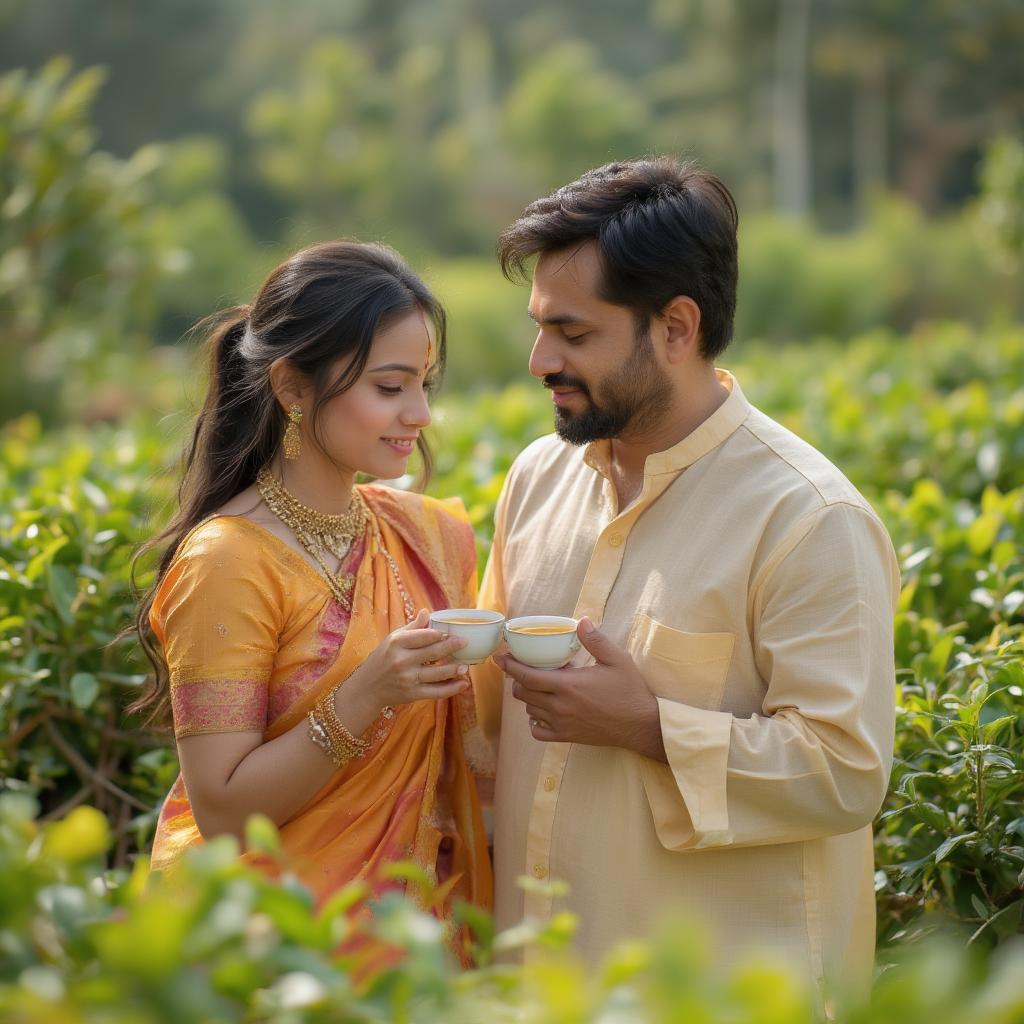 Assamese Couple Sharing Traditional Tea