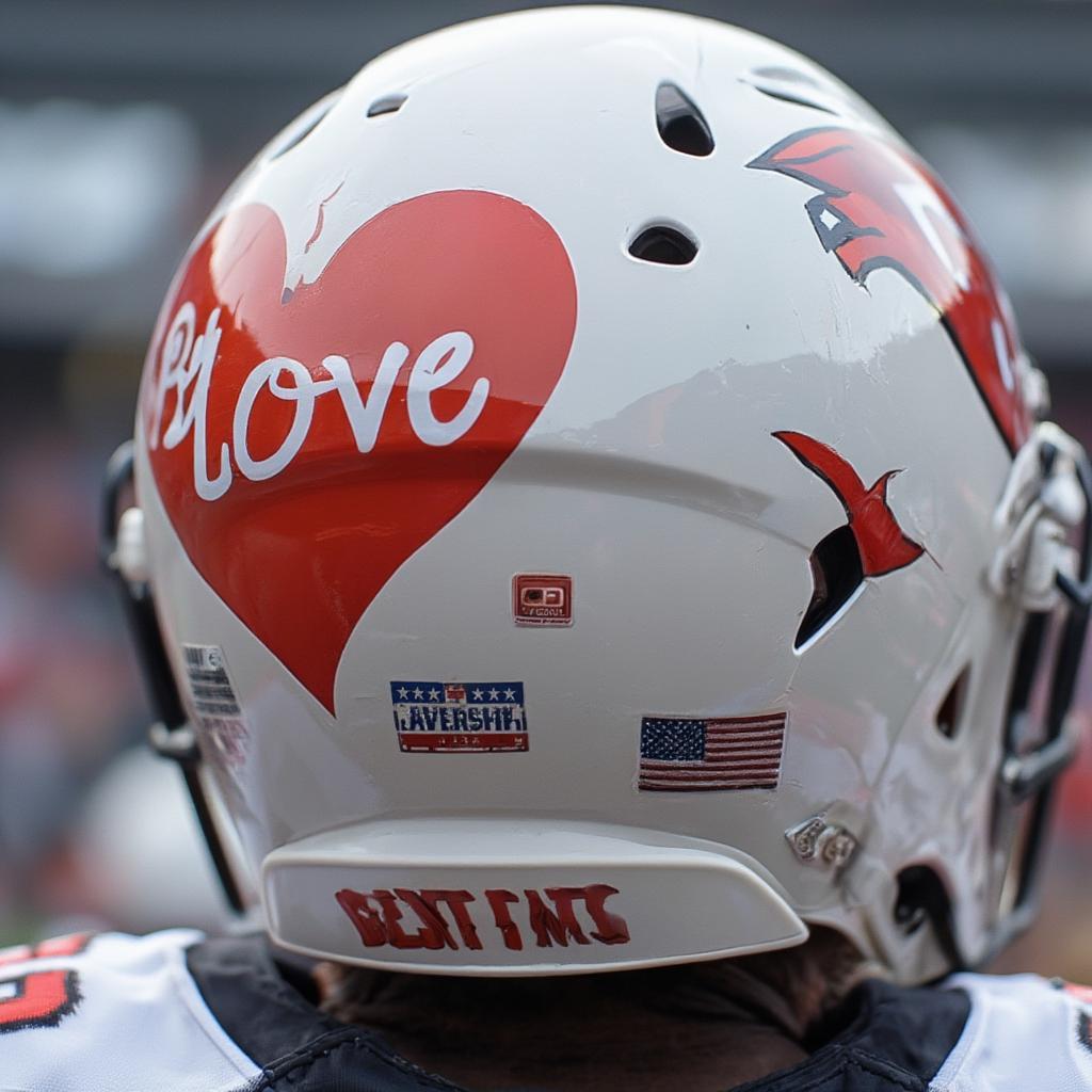 NFL Helmet with Be Love Decal