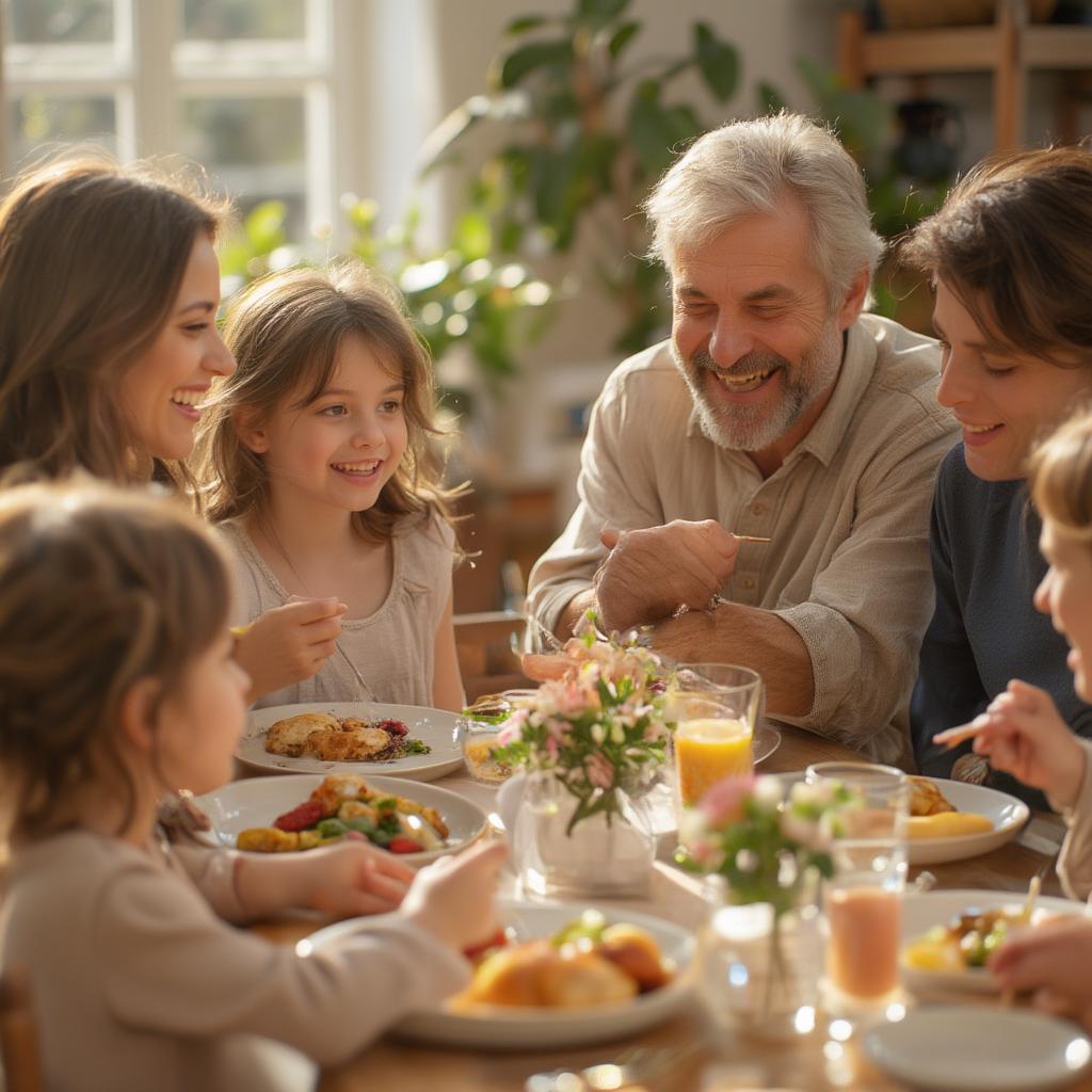 Family laughing together, symbolizing joy and connection