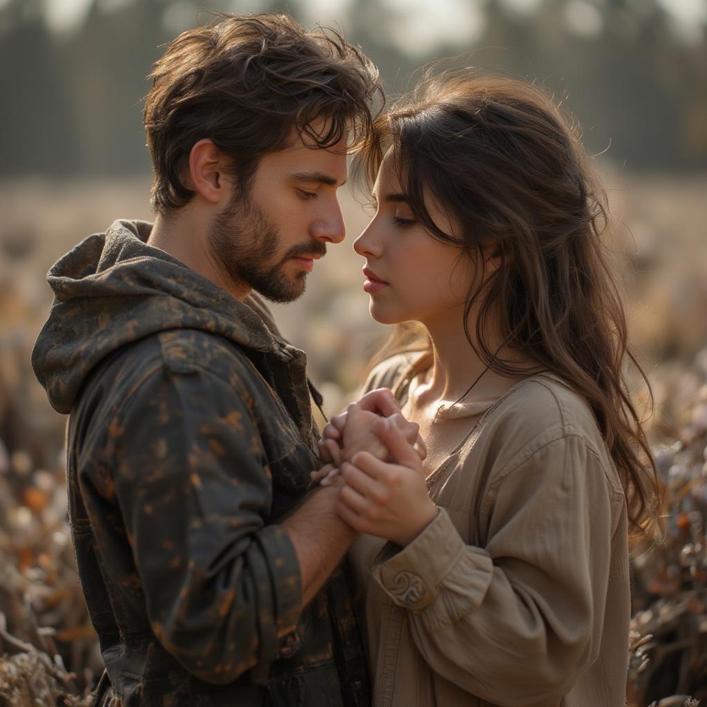 Couple holding hands showing emotional connection