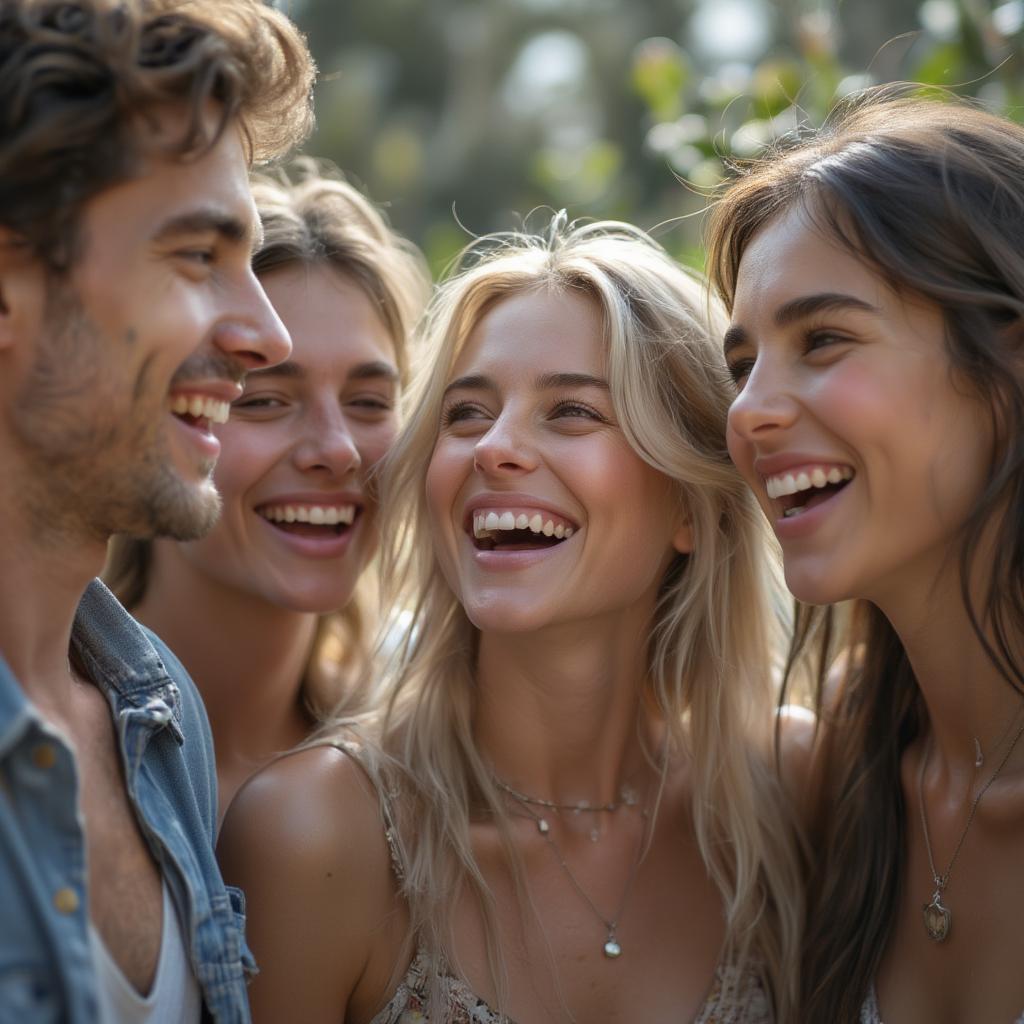 Friends Laughing: A joyful scene depicting the genuine connection and support of friendship.