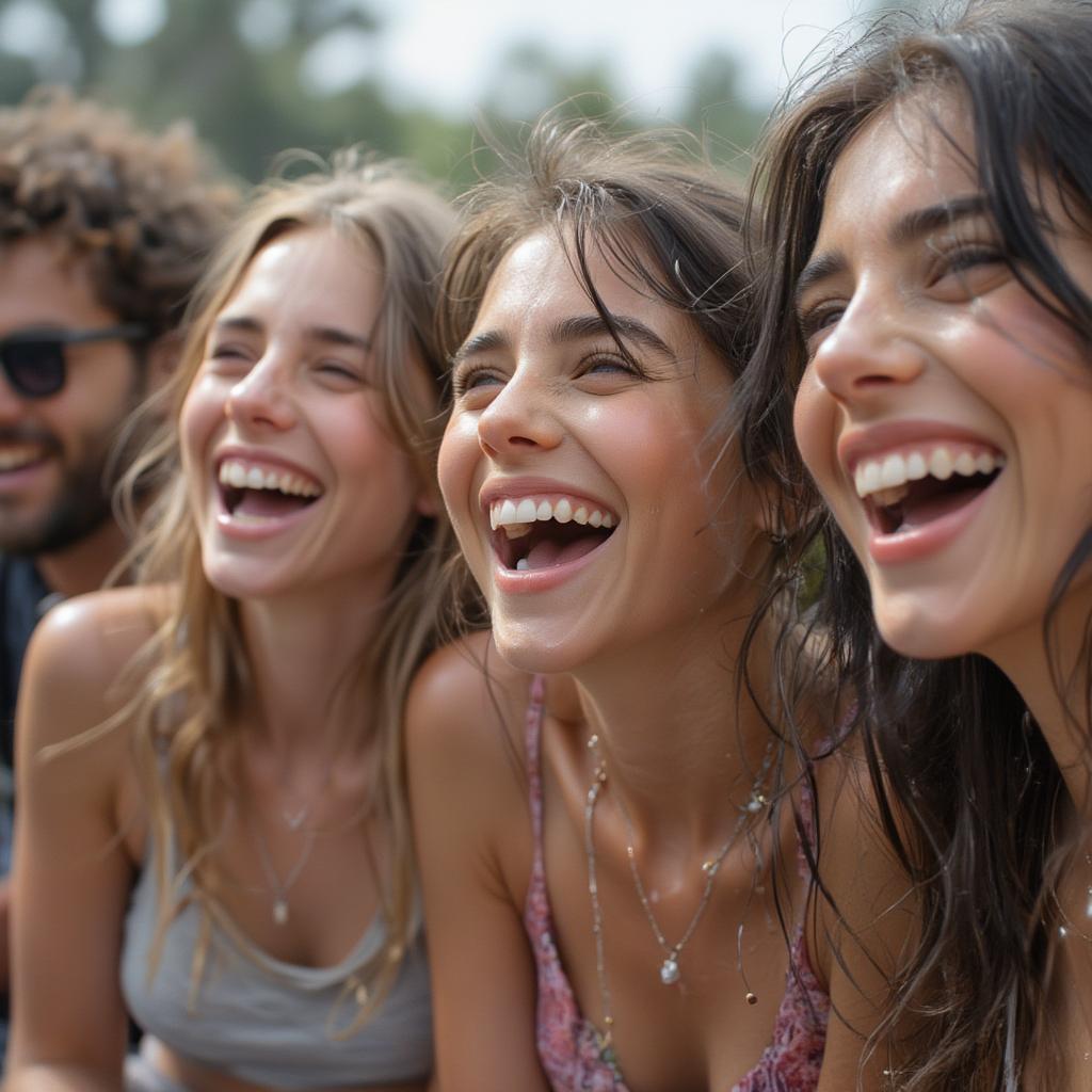 Friends laughing together outdoors, symbolizing the joy and support of friendship