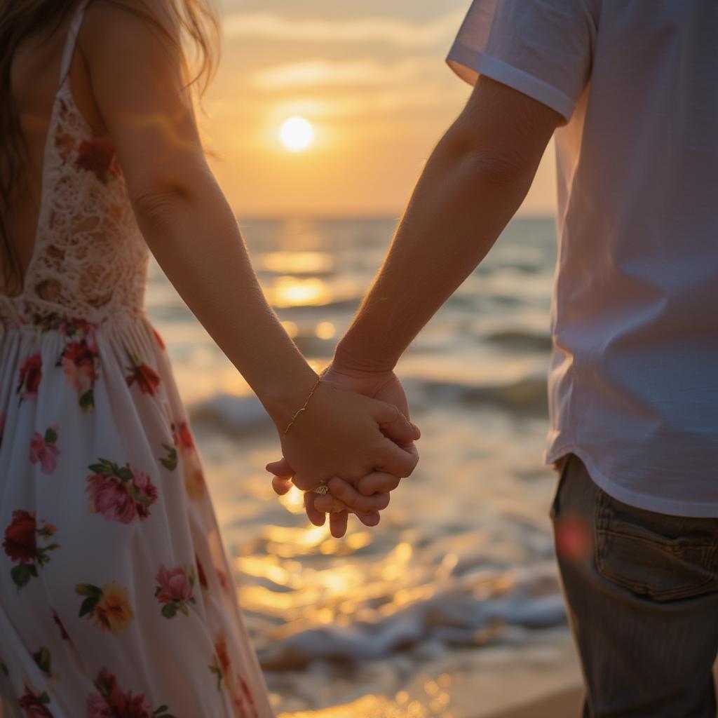 Couple holding hands, symbolizing connection and being someone you love quotes