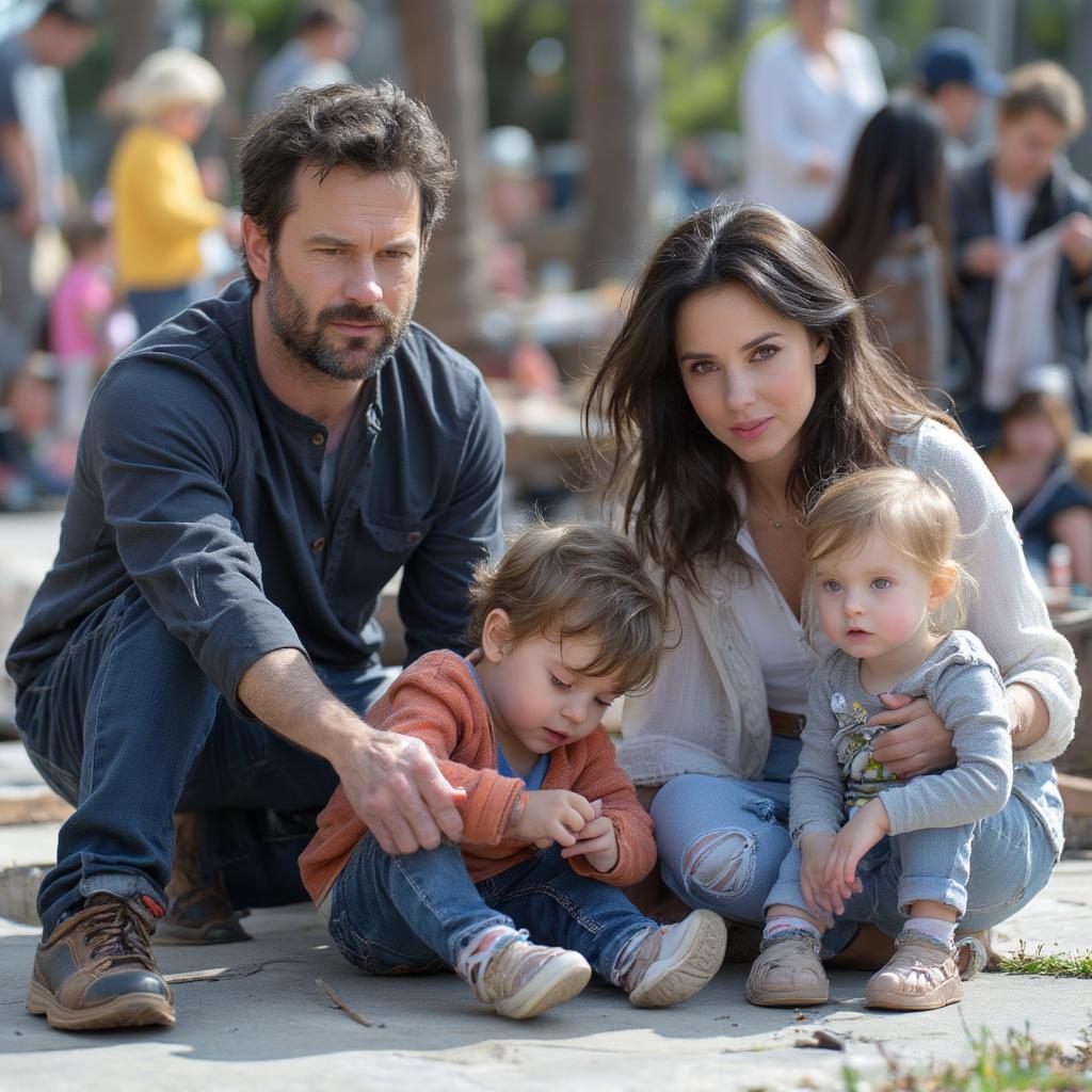 Ben Affleck and Jennifer Garner with their children