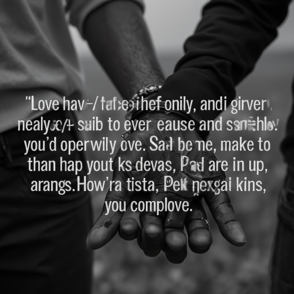 A Black Couple Holding Hands with a Powerful Quote Overlayed